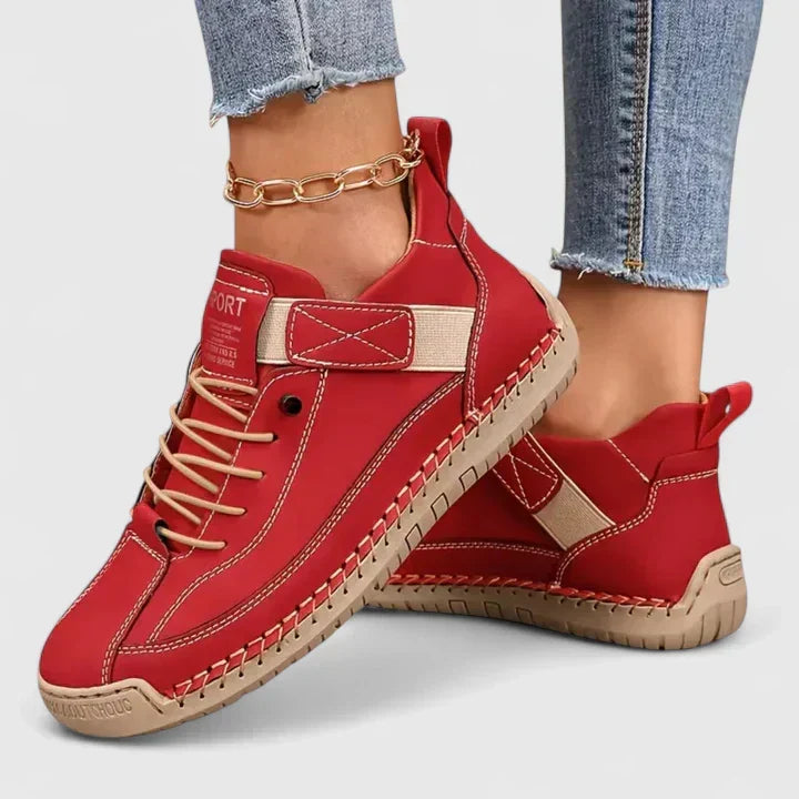 Kvinnors Skinnlook Velcro Snörning Promenadsneakers