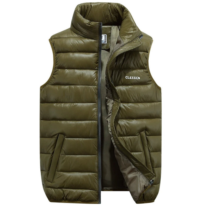 Herrars Padded Bodywarmer Ärmfri Jacka Dragkedja Framsidan Lätt Isolerad Väst