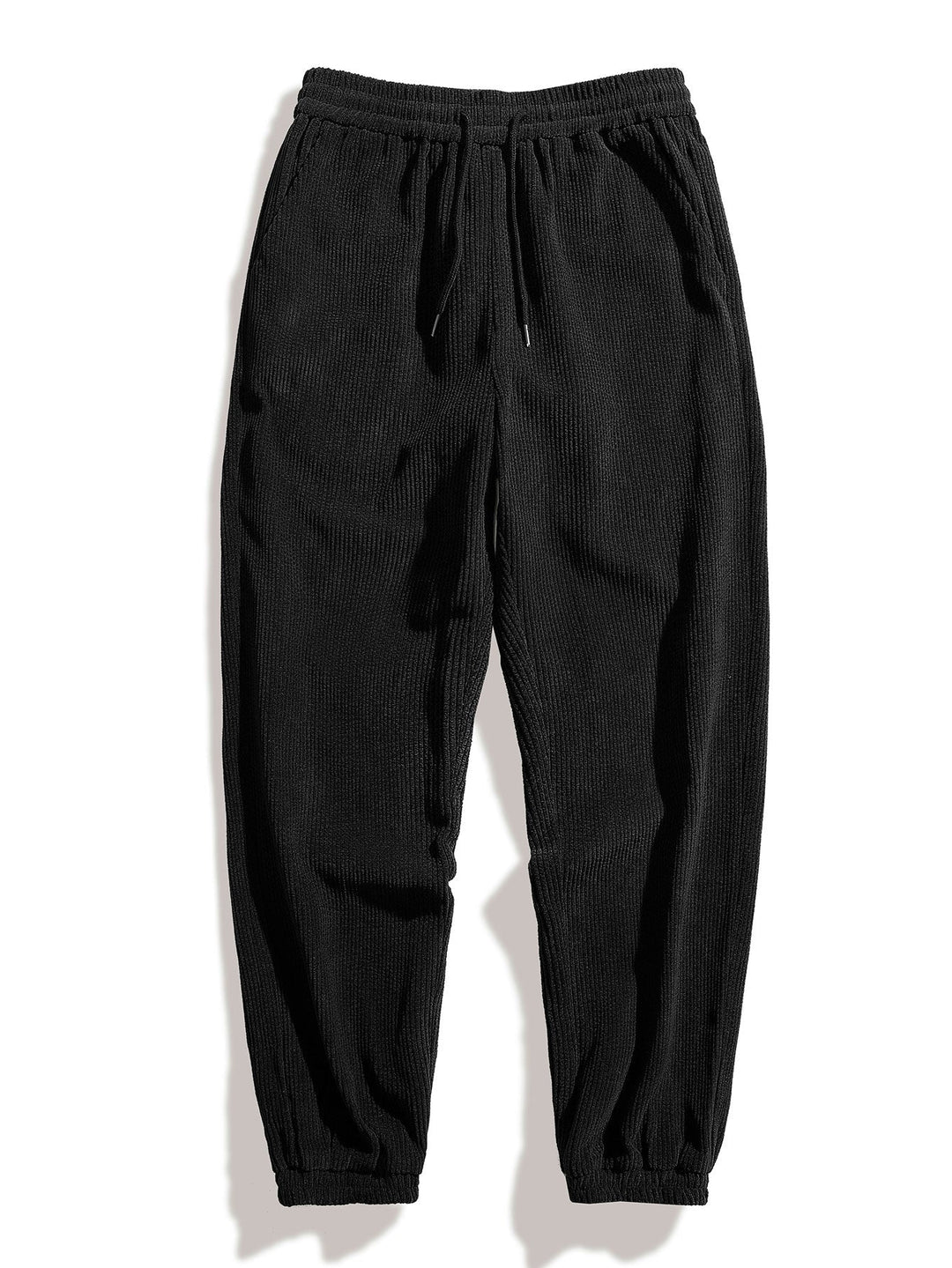 Herrars kordflöjlsko-ord med overshirt och joggers – Avslappnad tryckt casual set