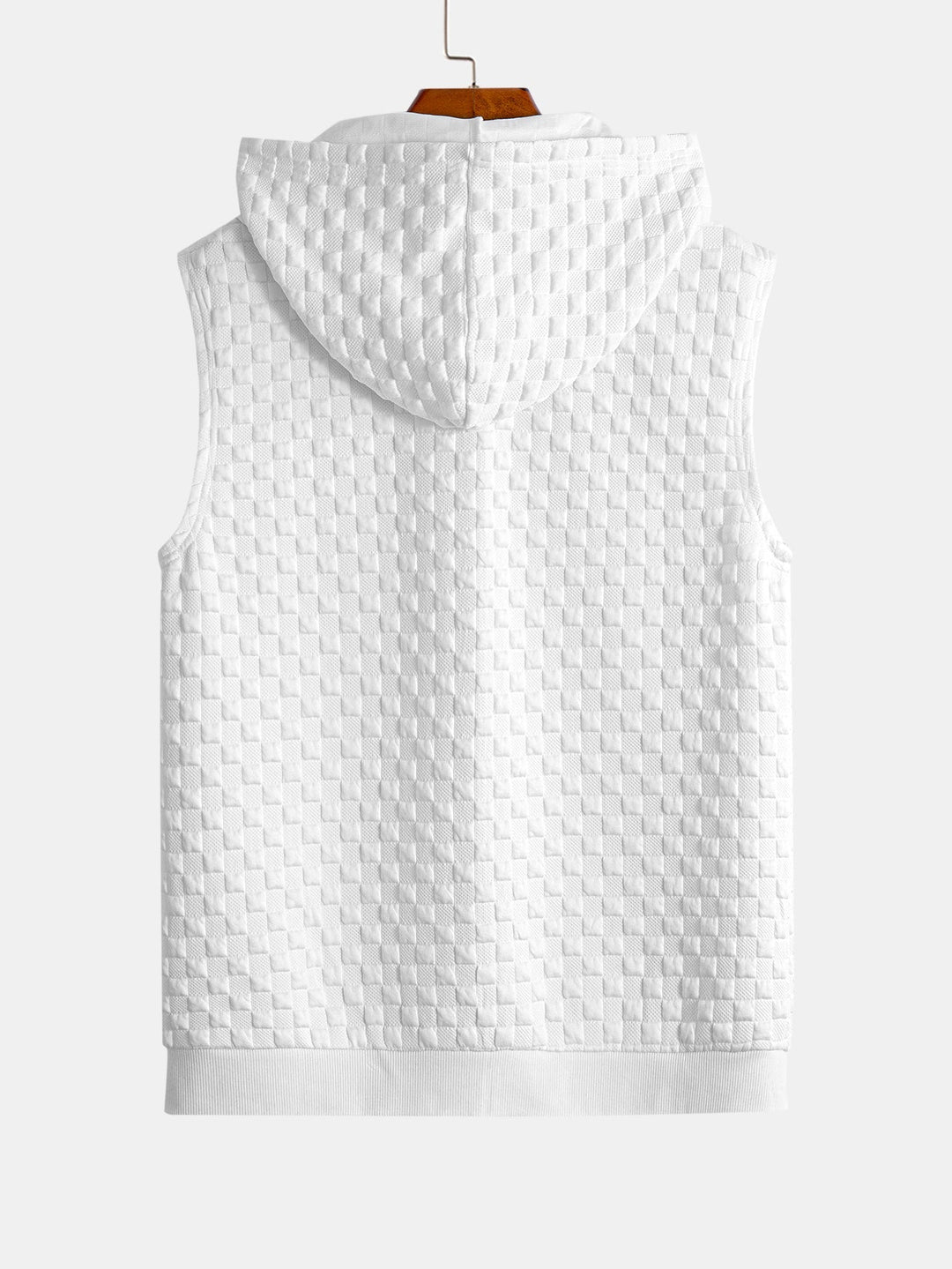 Herrar ärmlös huva väst träningsdräkt – Texturerad jogger co-ord för streetwear