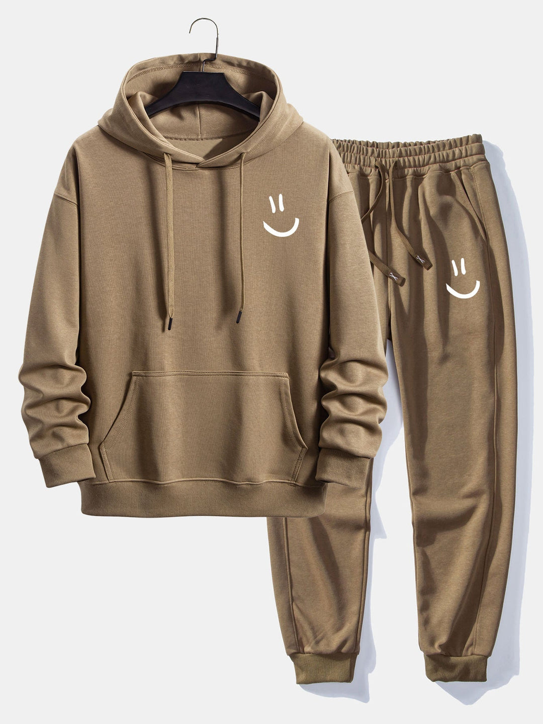 Herrars avslappnade hoodie och jogger-set – Bekväm bomullsblandning för helger