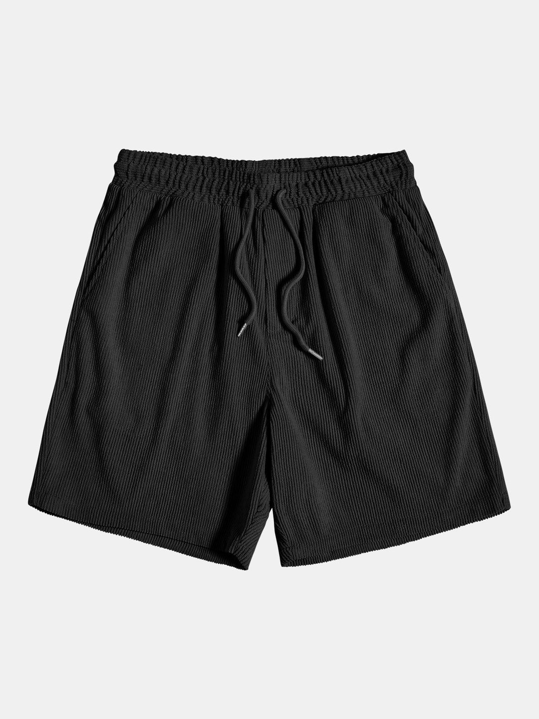 Mans Corduroy Långärmad Skjorta och Shorts Set – Texturerad Övergångs Casualwear