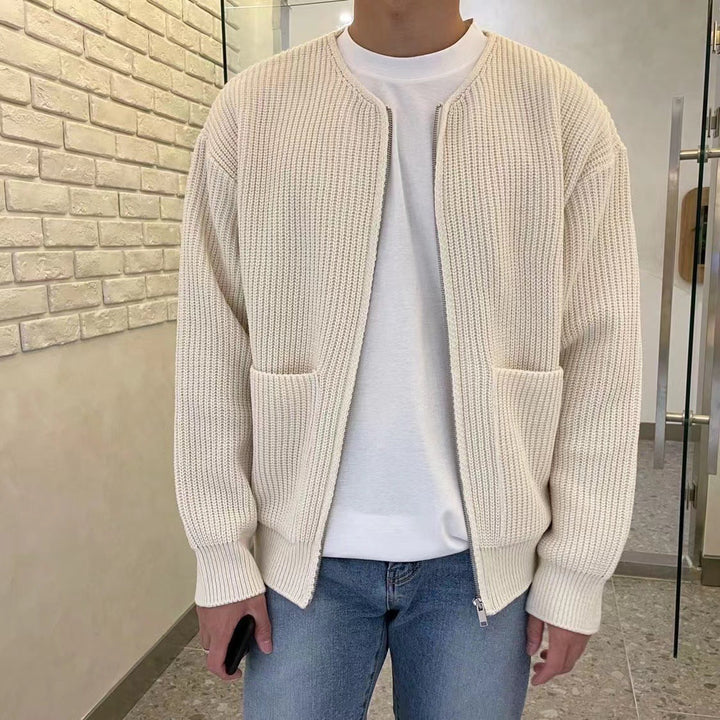Herrar Högkrage Stickad Tröja – Varm Bekväm Stilig Avslappnad Smart Pullover