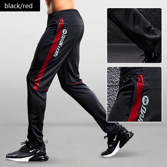 Herrars Sport Joggerbyxor med Dragkedjefickor, Tapered Fit, Lätta Träningsbyxor