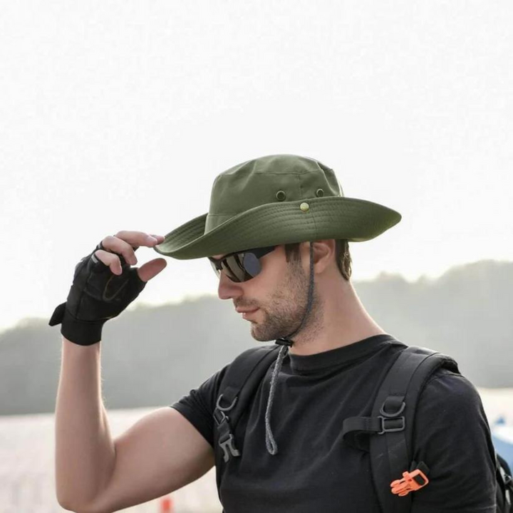Herrars Vattentålig Bucket Hat – UPF 50+ Bredbrättad Solskydd för Vandring och Fiske
