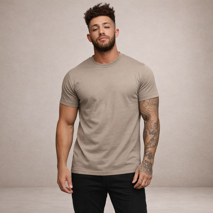 Herr Slim Fit Crew Neck Essential Cotton T-Shirt