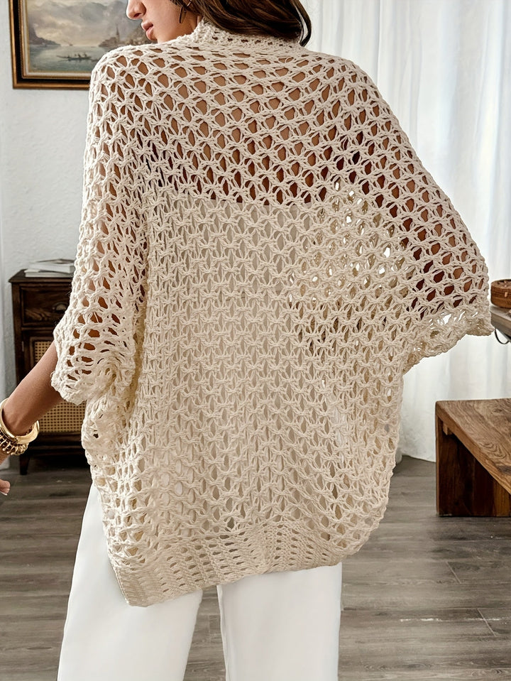 Kvinnors Öppenstickad Kardiagan – Lätt Draperad Lager för Sommaroutfits