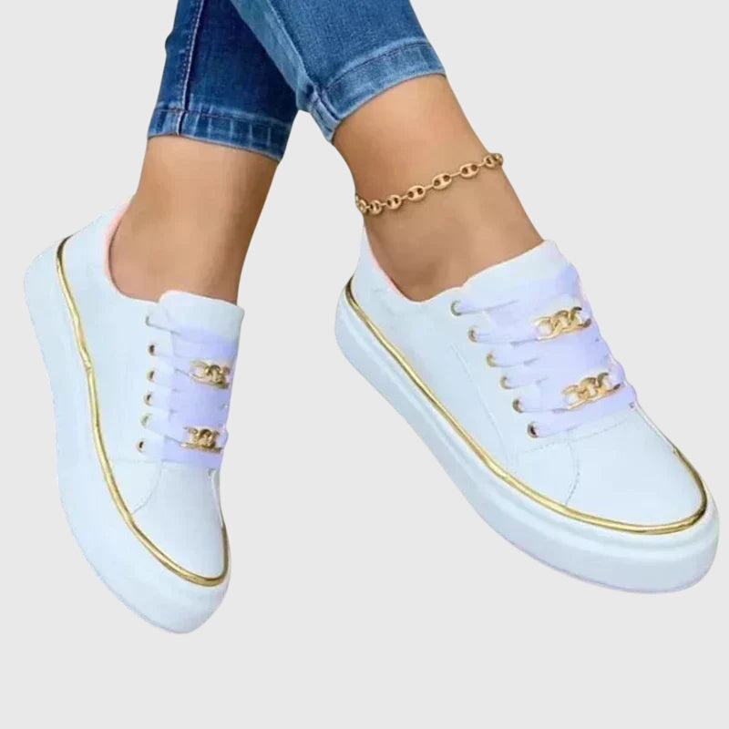Kvinnors Sammet Laced Trainers – Låg-Topp Avslappnade Sneakers med Höjd Sula