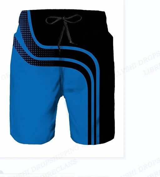 Herrarnas tryckta badshorts med dragsko för sommaren