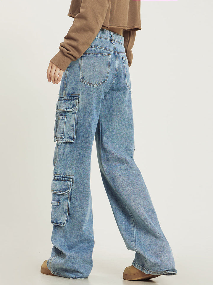 Kvinnors Cargo Jeans Vida Ben Utility Fickbyxor