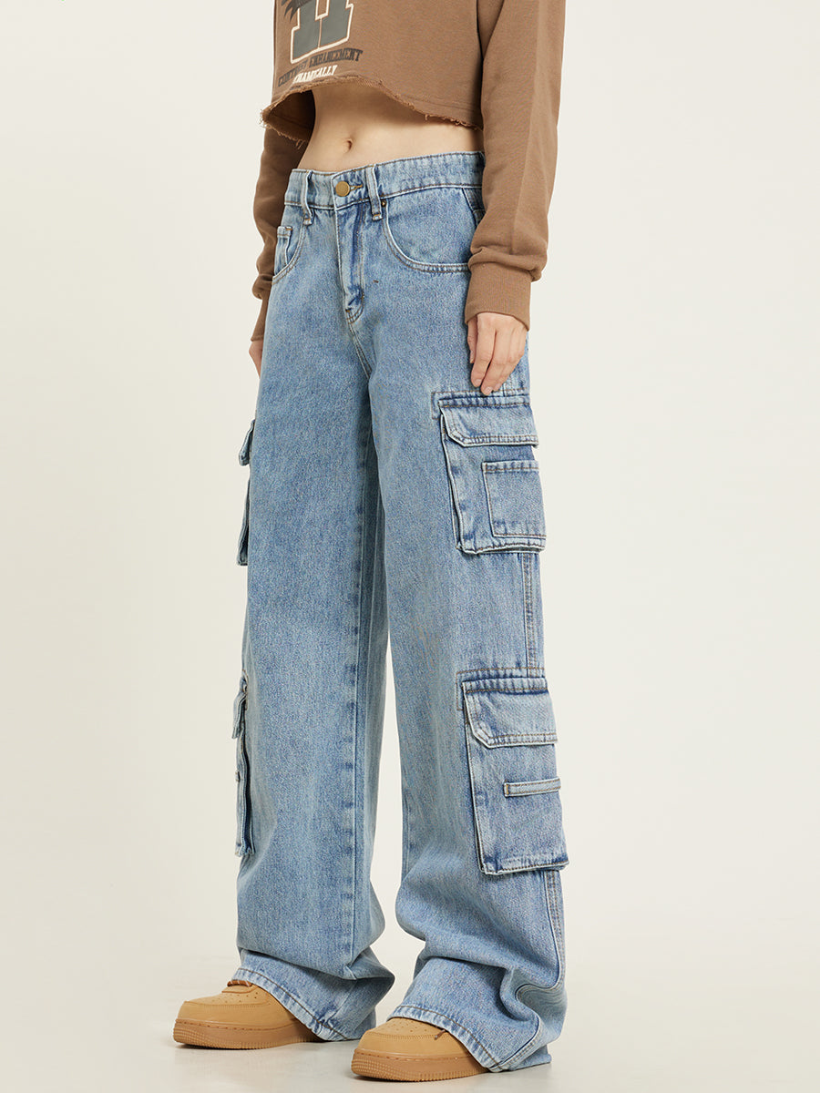 Kvinnors Cargo Jeans Vida Ben Utility Fickbyxor