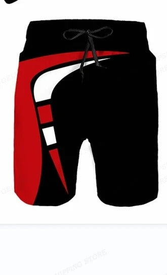 Herrarnas tryckta badshorts med dragsko för sommaren