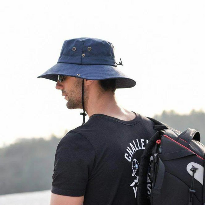 Herrars Vattentålig Bucket Hat – UPF 50+ Bredbrättad Solskydd för Vandring och Fiske