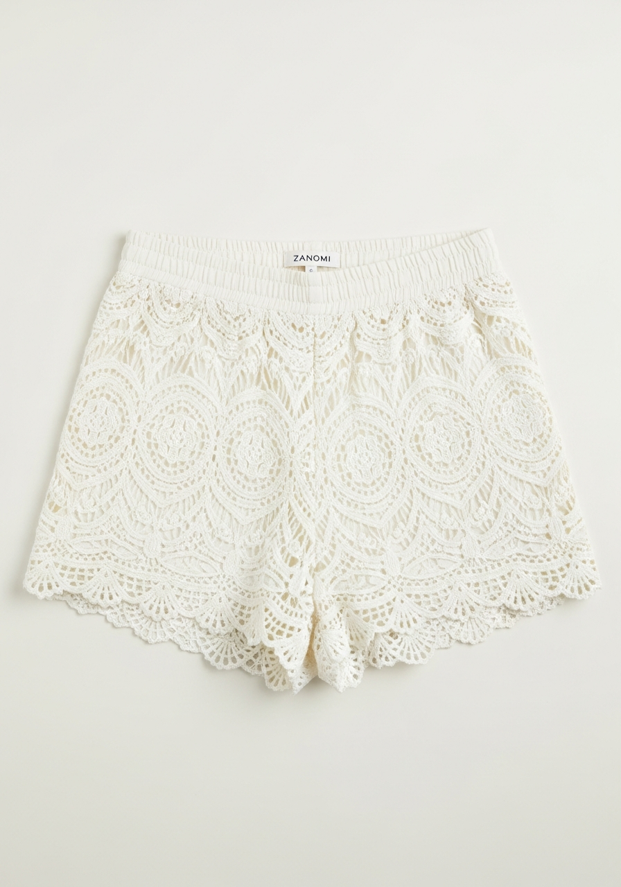 Kvinnors Öppenvävda Strandshorts med Elastisk Midja