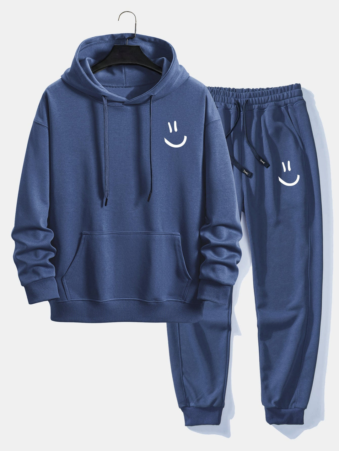 Herrars avslappnade hoodie och jogger-set – Bekväm bomullsblandning för helger
