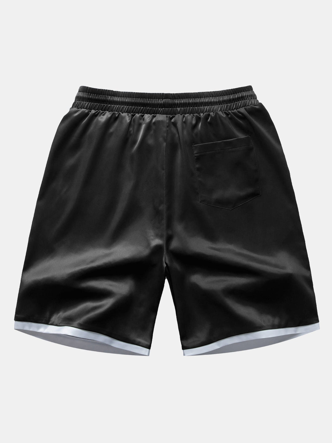 Herrars Släta Satin Co-Ord – Kortärmad Skjorta och Dragsko Shorts för Sommarkvällar