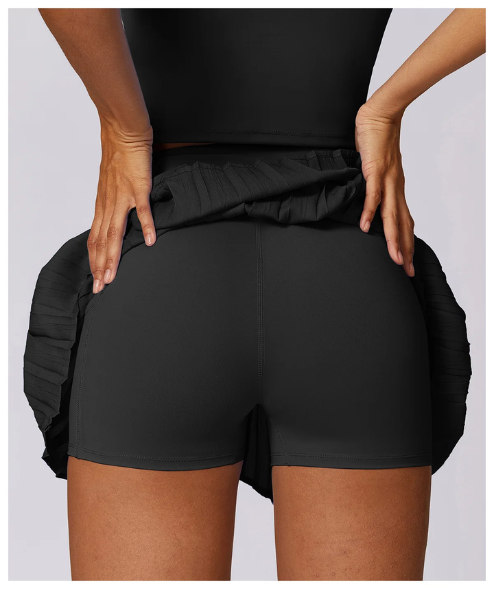 Kvinnors Plisserad Tennis Skort – Högmidjad Aktiv Stil för Träning och Tennis