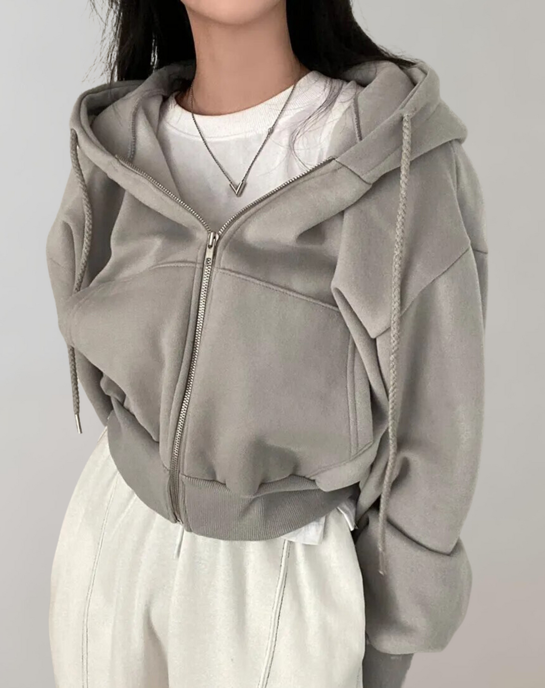 Kvinnors Hooded Zip Sweatshirt – Mjuk Bekväm Andningsbar Avslappnad Vardaglig Lounge Aktivkläder