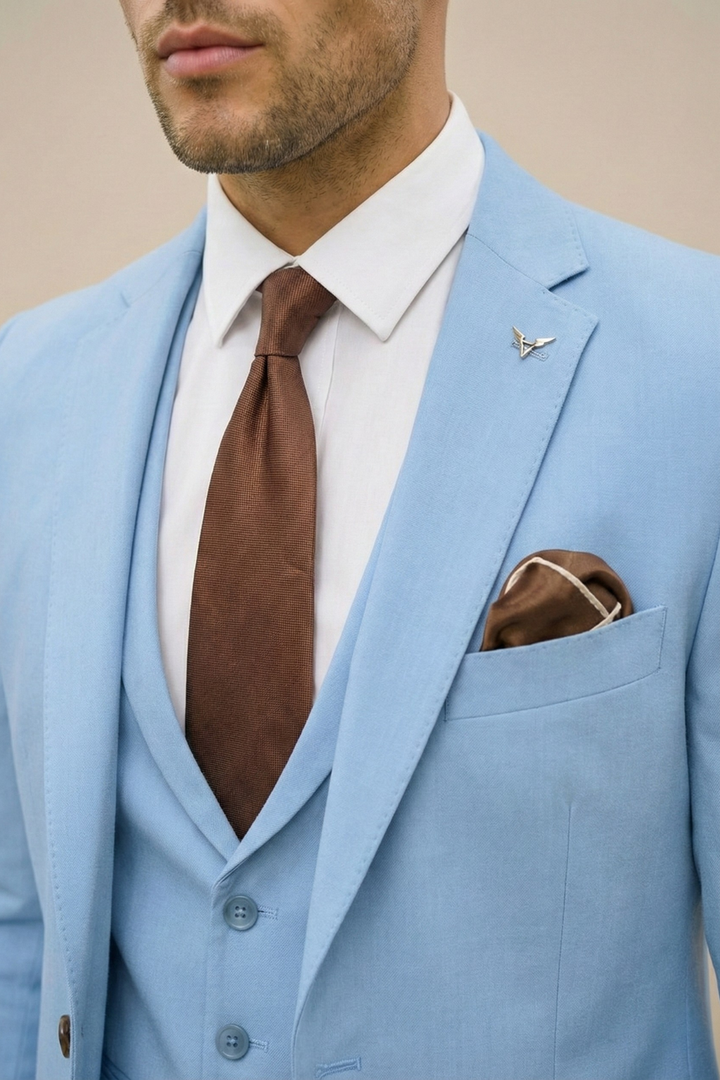 Herrens Slim Fit Tre-delade Kostym – Skräddarsydd Vårstil för Bröllop och Affärer