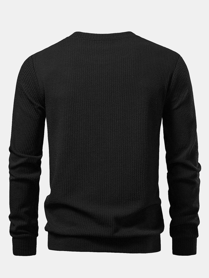 Mäns texturerad crewneck sweatshirt – Regular fit för vardagligt bruk under kallare dagar