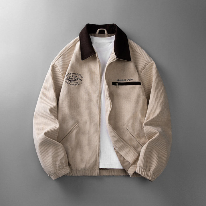Herrars Lätta Zip-Jacka – Smart Casual Lager för Övergångsväder