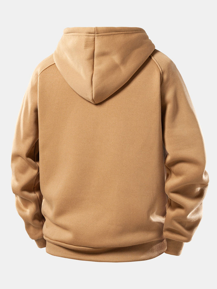 Herrens Raglan Hoodie Träningsdräkt – Regular Fit Polyester Set för Vardagscasual
