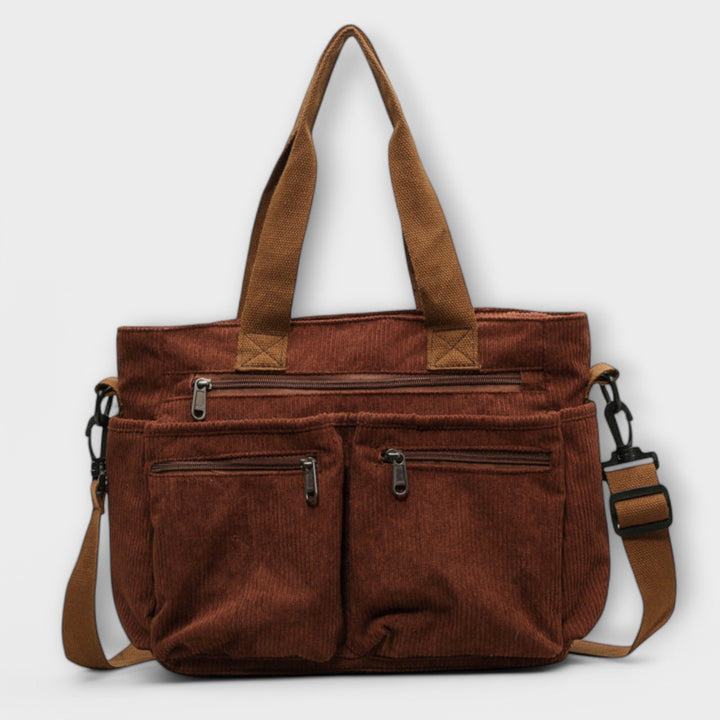 Kvinnors Multi-Pocket Tote Bag – Praktisk dubb bärstil för arbete och vardagsbruk