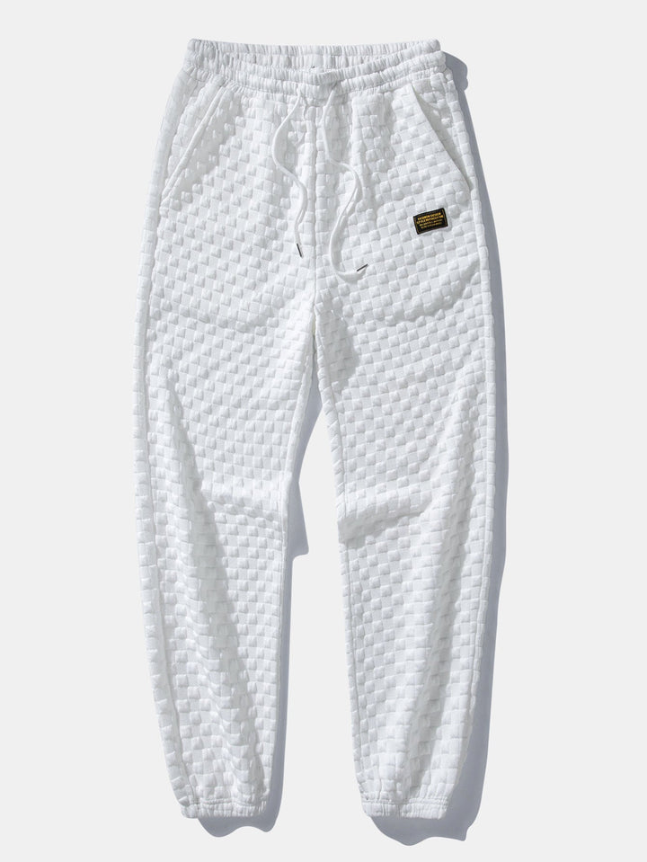 Herrar ärmlös huva väst träningsdräkt – Texturerad jogger co-ord för streetwear