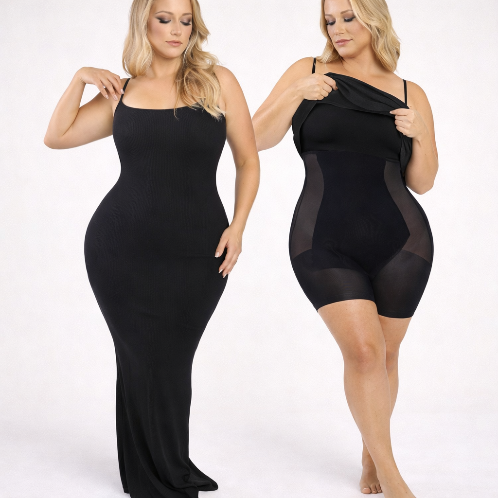 Kvinnors Skulpterande Bodycon Klänning Med Inbyggt Shapewear Stöd