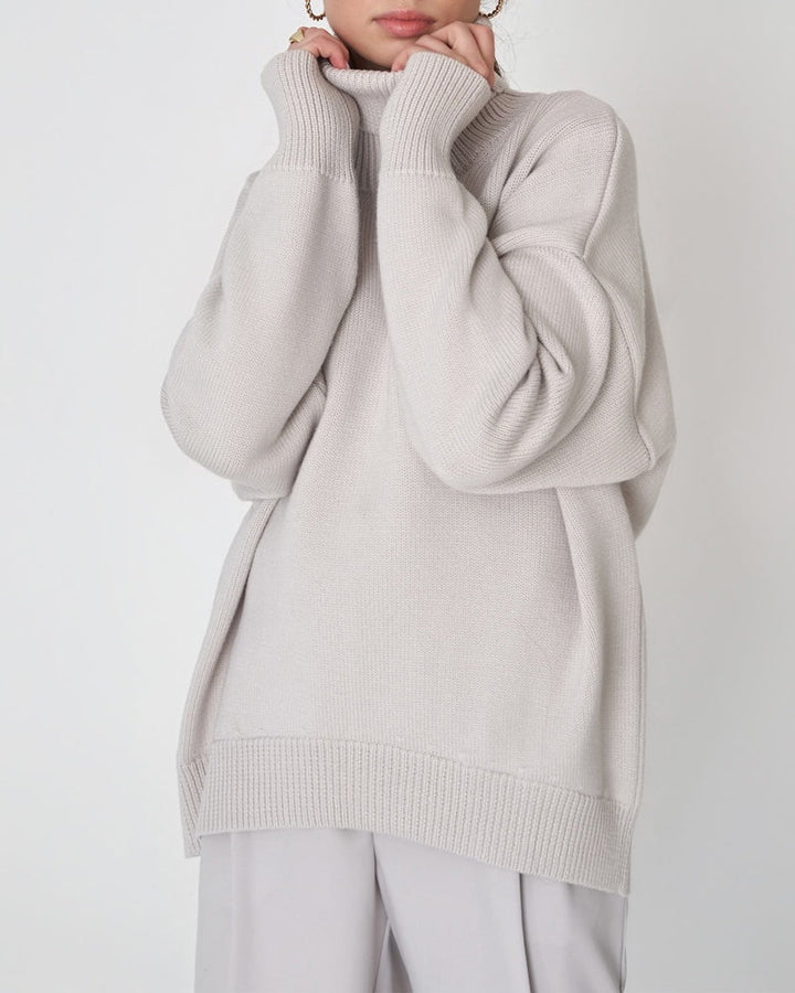 Kvinnors Oversized Turtleneck Tröja – Avslappnad Vinterstickad för Dagligt Lager