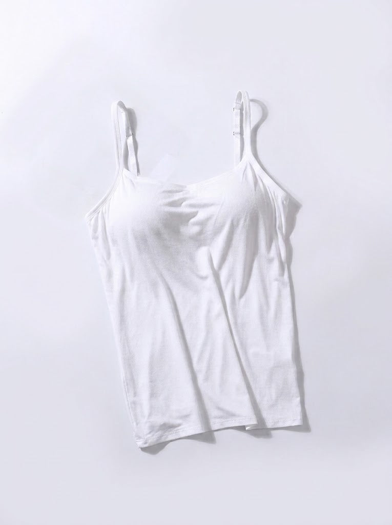 Kvinnors inbyggda bh-camisole – Stödjande spaghetti-axelband för vardagsbruk