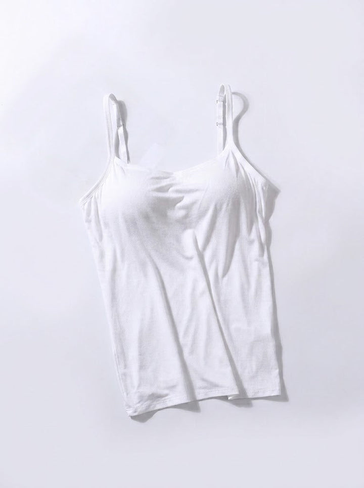 Kvinnors inbyggda bh-camisole – Stödjande spaghetti-axelband för vardagsbruk