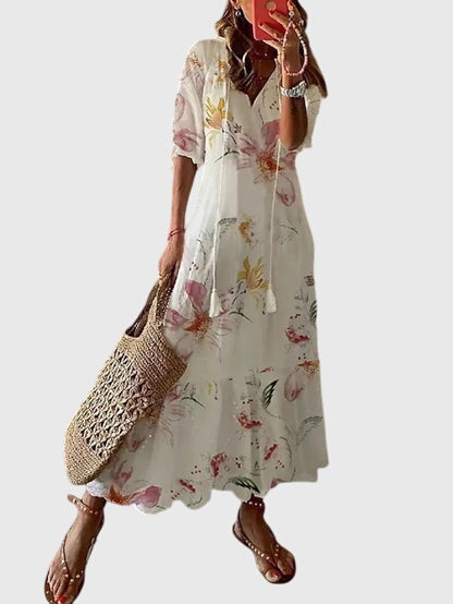 Kvinnors Boho Tryck Maxi Klänning Avslappnad Sommarstil