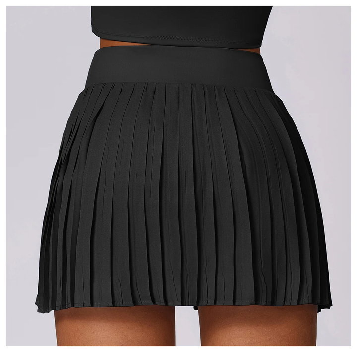 Kvinnors Plisserad Tennis Skort – Högmidjad Aktiv Stil för Träning och Tennis