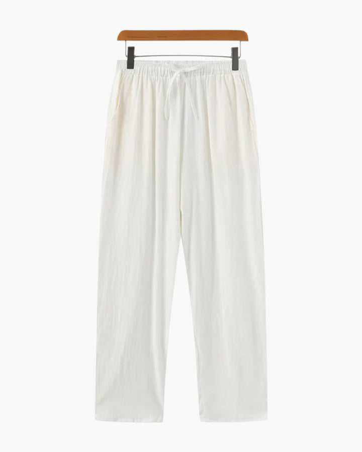 Herrarnas Avslappnade Linne Drawstring Byxor - Bekväma Byxor för Varje Dag