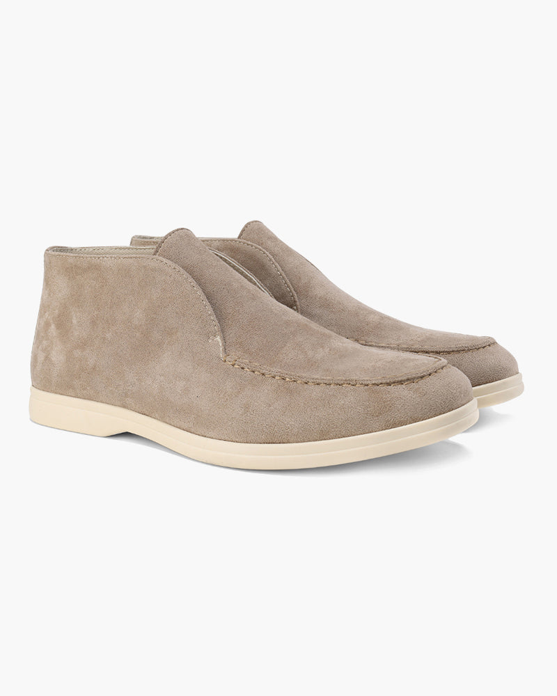 Herrarnas Mocka Slip-On Loafers Medelklipp Kontrast Sula
