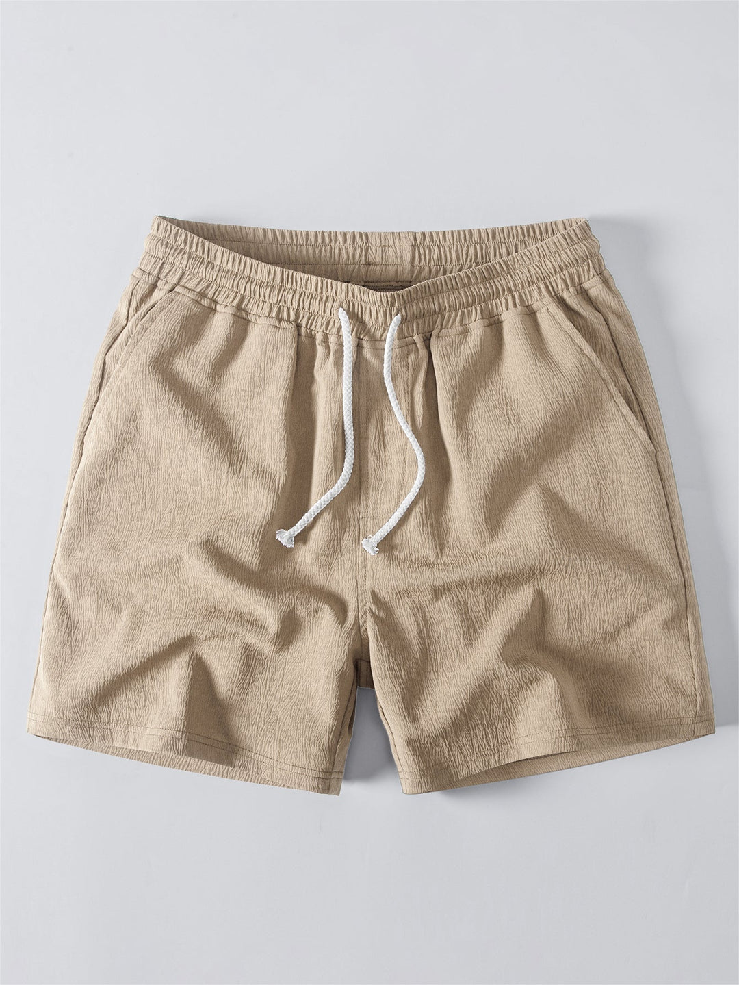 Herrens Krinklad Kubansk Krage Co-Ord – Lättviktig Skjorta och Drawstring Shorts