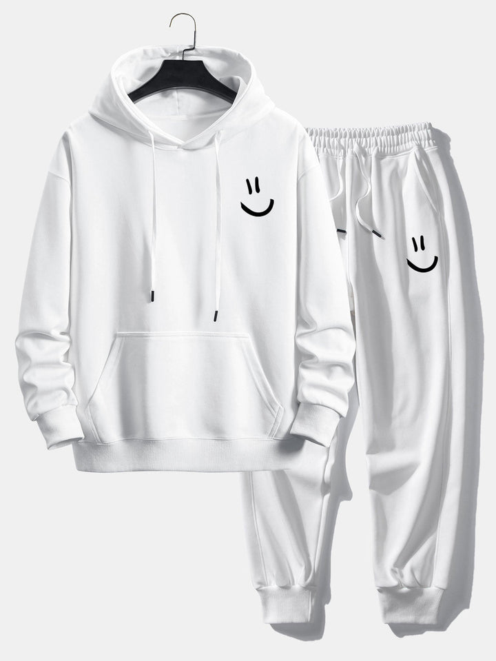 Herrars avslappnade hoodie och jogger-set – Bekväm bomullsblandning för helger