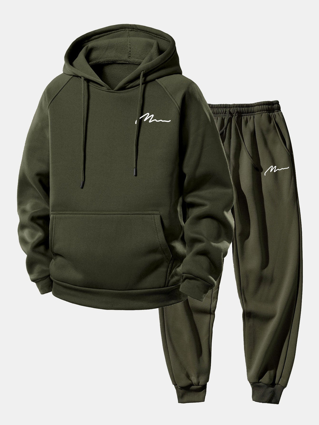 Herrens Pullover Hoodie Träningsdräkt – Avslappnad Polyester Jogger Co-Ord för Vardags Street Style
