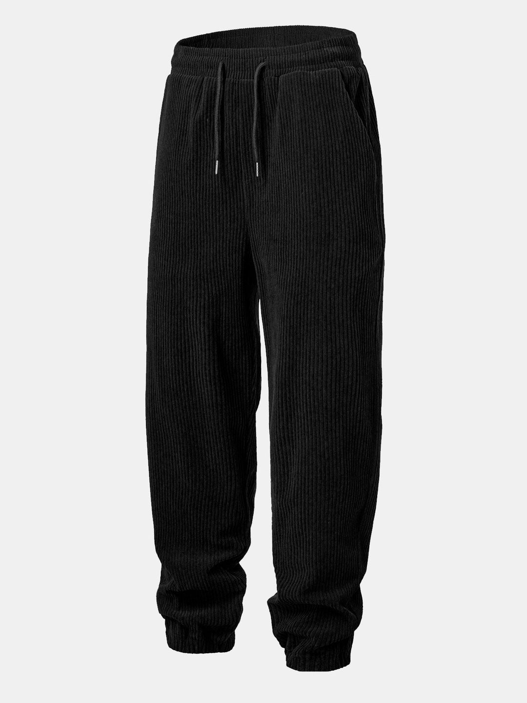 Herrars Corduroy Zip Träningsoverall – Avslappnad Hoodie och Joggers för Höstens Streetwear