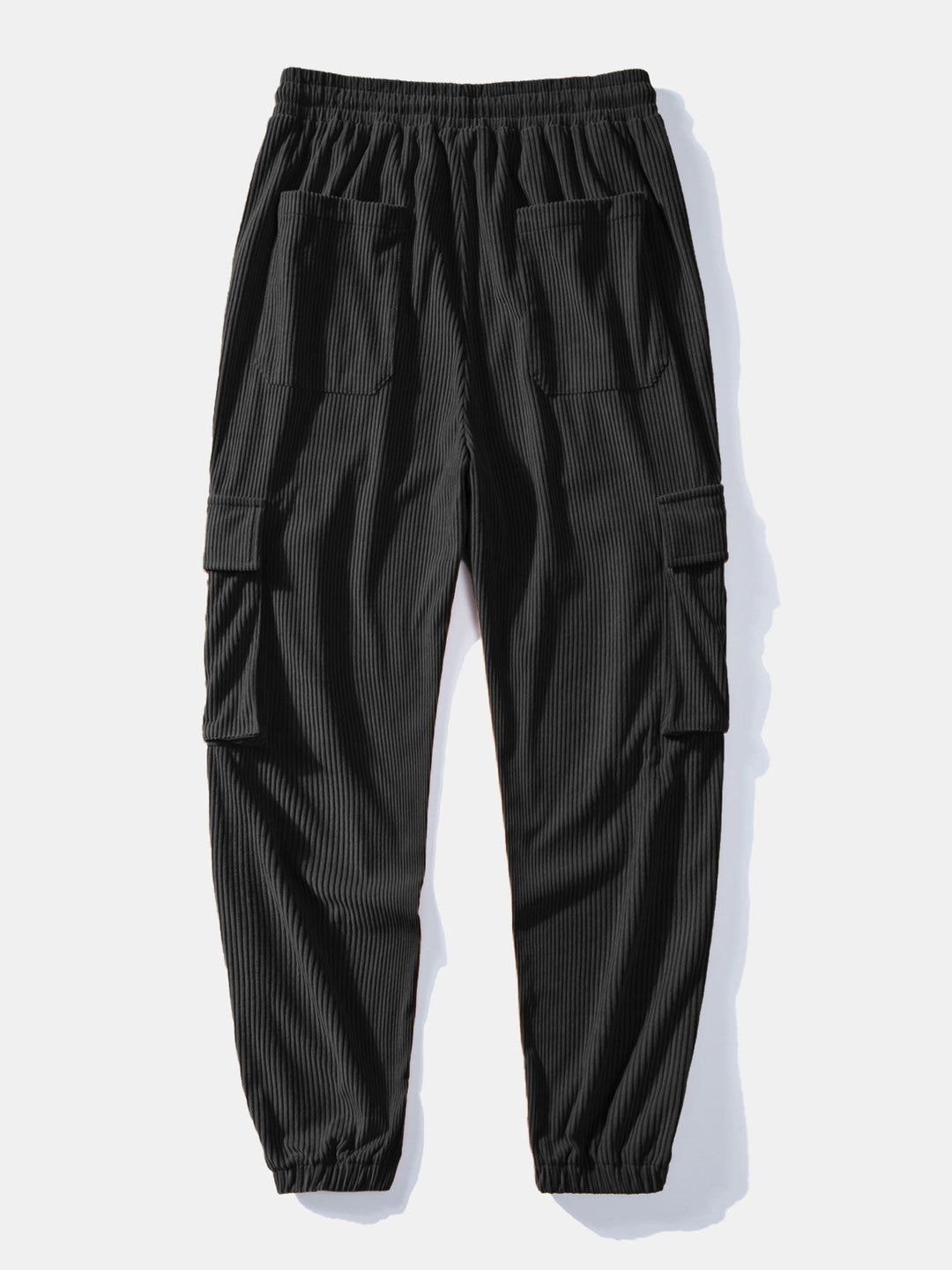 Herrars Corduroy Skjorta och Cargo Jogger Set – Avslappnad Höst Streetwear Co-Ord
