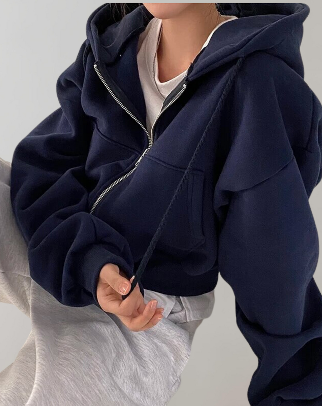 Kvinnors Hooded Zip Sweatshirt – Mjuk Bekväm Andningsbar Avslappnad Vardaglig Lounge Aktivkläder