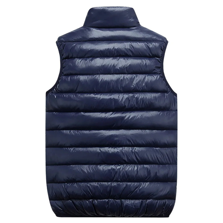Herrars Padded Bodywarmer Ärmfri Jacka Dragkedja Framsidan Lätt Isolerad Väst
