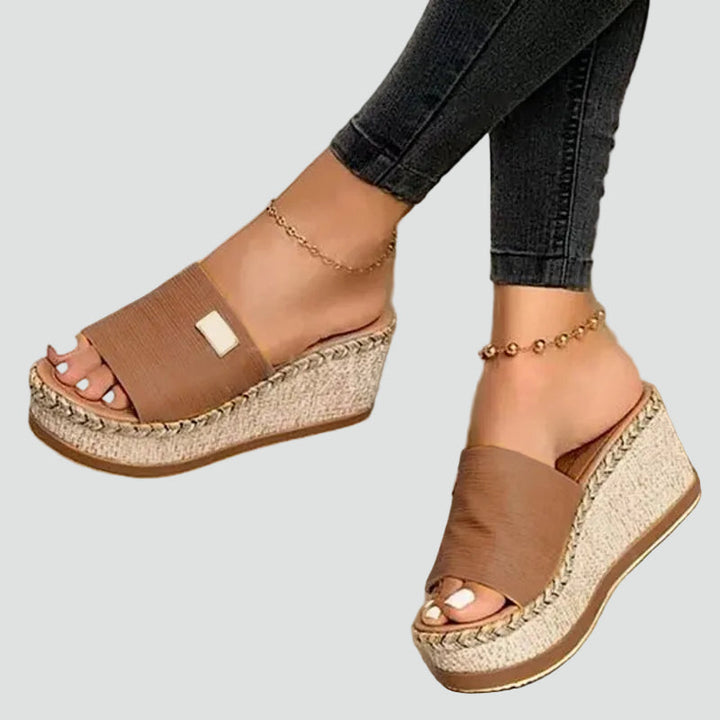 Kvinnors Wedge Slide Sandaler Flätad Plattform Sommarstil