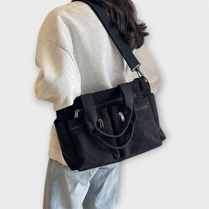 Kvinnors Multi-Pocket Tote Bag – Praktisk dubb bärstil för arbete och vardagsbruk