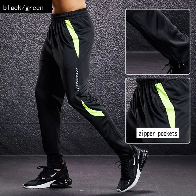 Herrars Sport Joggerbyxor med Dragkedjefickor, Tapered Fit, Lätta Träningsbyxor