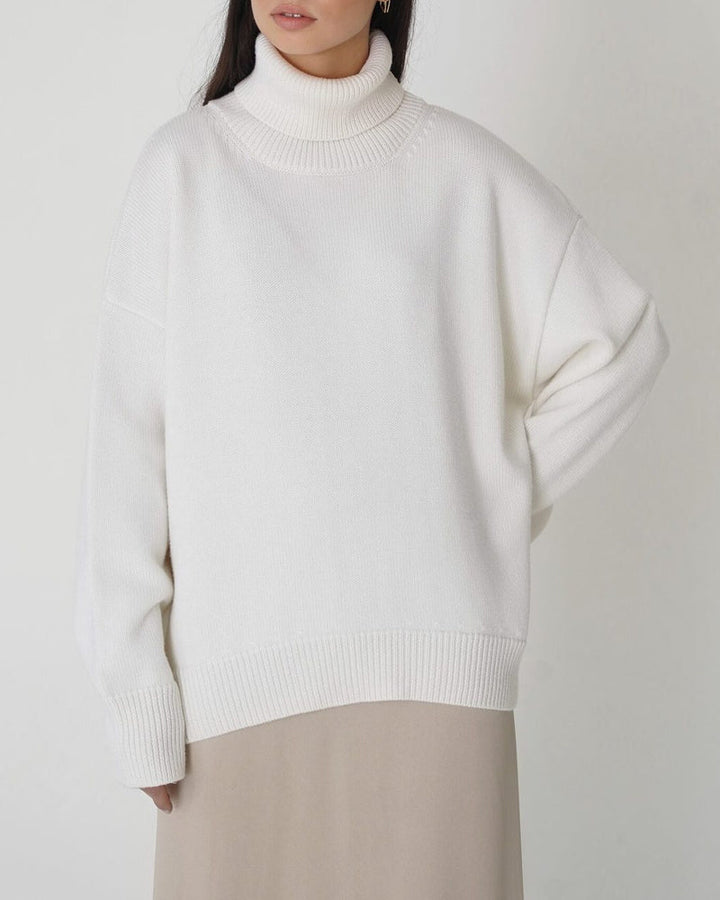 Kvinnors Oversized Turtleneck Tröja – Avslappnad Vinterstickad för Dagligt Lager