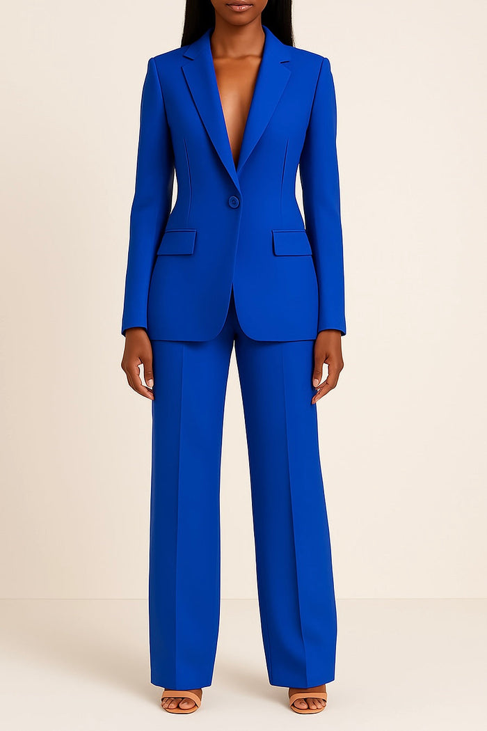 Damernas skräddarsydda blazer och vida byxor set