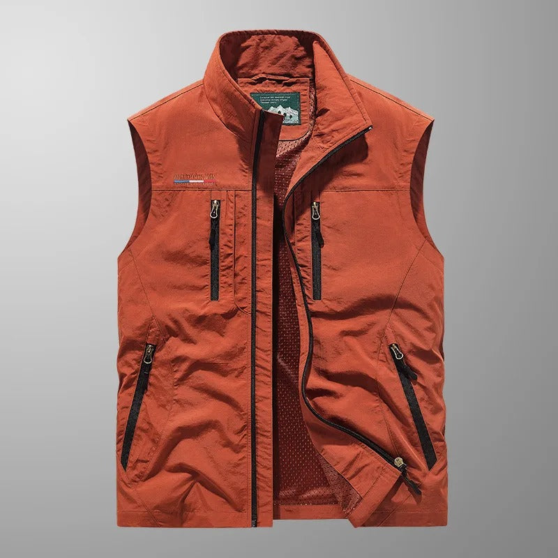 Herrarnas Bodywarmer med Dragkedja och Ståkrage Utomhusväst