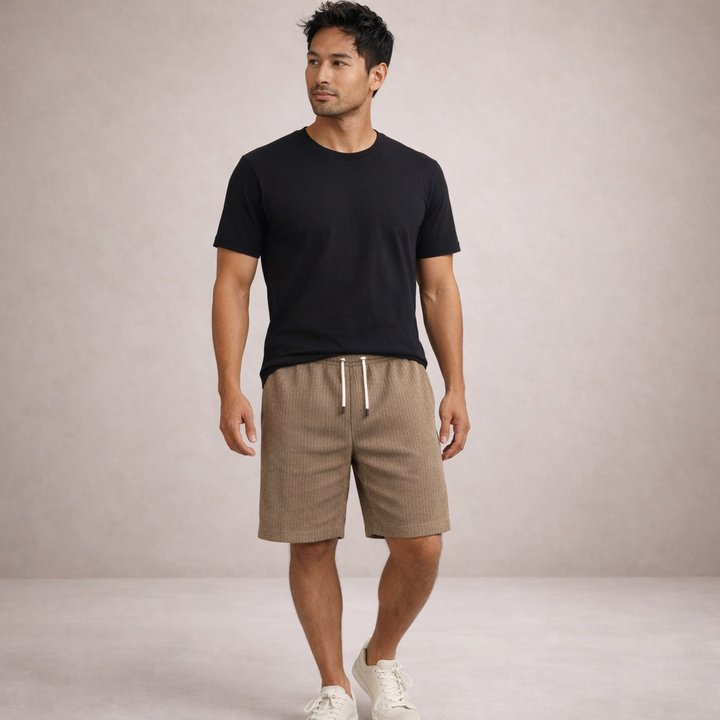 Herrars Dragstring Linne Sommar Shorts Casual Avslappnad Passform